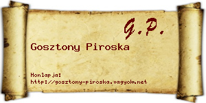 Gosztony Piroska névjegykártya