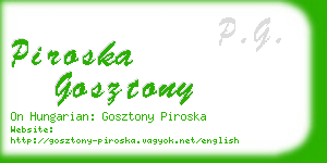 piroska gosztony business card